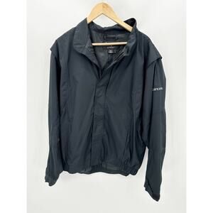 DryJoys by FootJoy FJ Golf Rain‎ Jacket Mens Large Black Full Zip Windbreaker